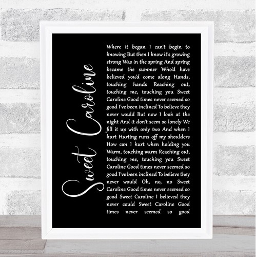 Sweet caroline black script - sweet,